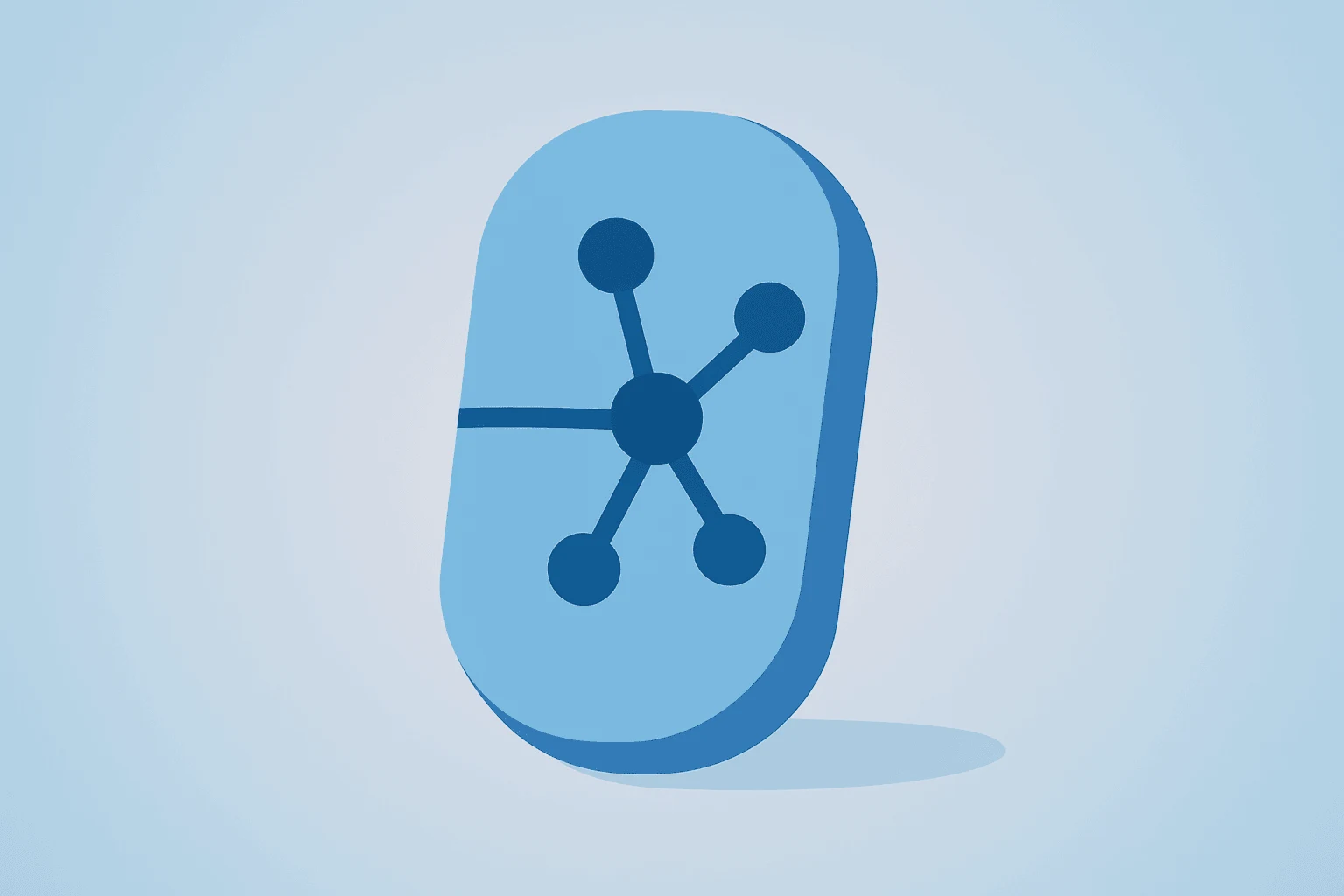 Flat vector of an oral tablet fused with an LDL receptor motif representing Merck Lipfendra FDA approval.