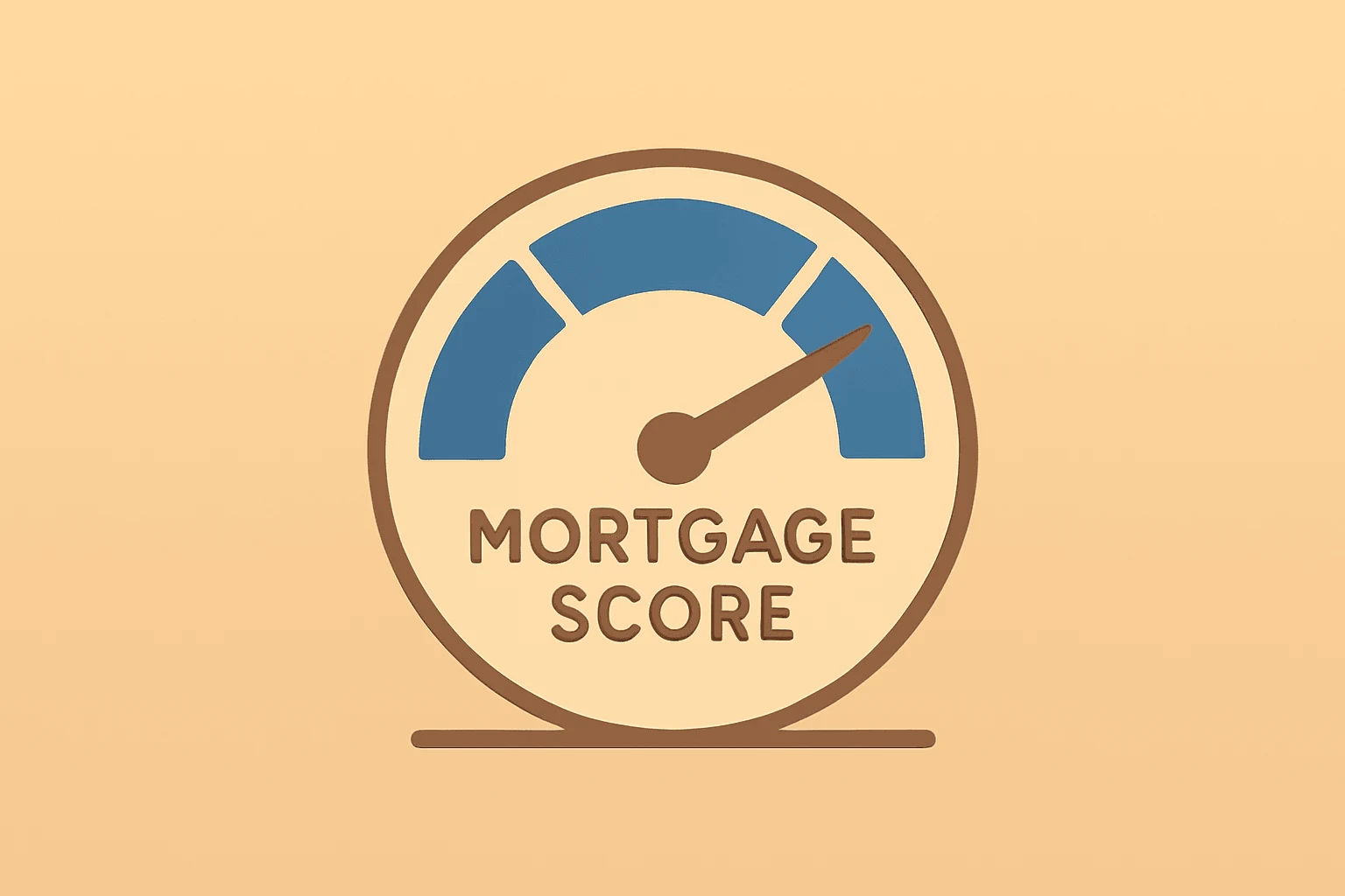 Flat-vector mortgage-score token fused with a rival badge to show FHFA VantageScore challenging FICO's mortgage role.