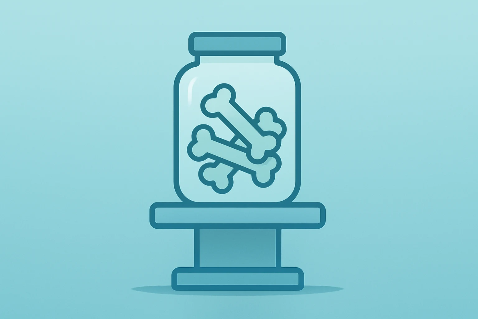 Flat vector cover of a pet treat jar easing onto a stable pedestal, evoking Petco earnings and balance-sheet repair.