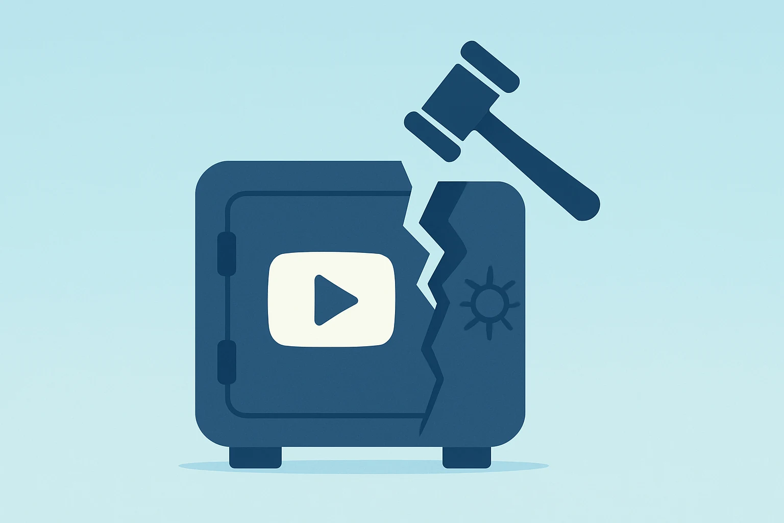 Flat vector of a streaming vault under scrutiny to symbolize the Netflix Warner Bros. Discovery Acquisition.
