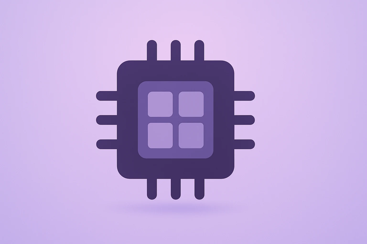 Flat-vector cover of a dimming chip to symbolize Tech Sector Rotation and the shift from AI into healthcare and staples.