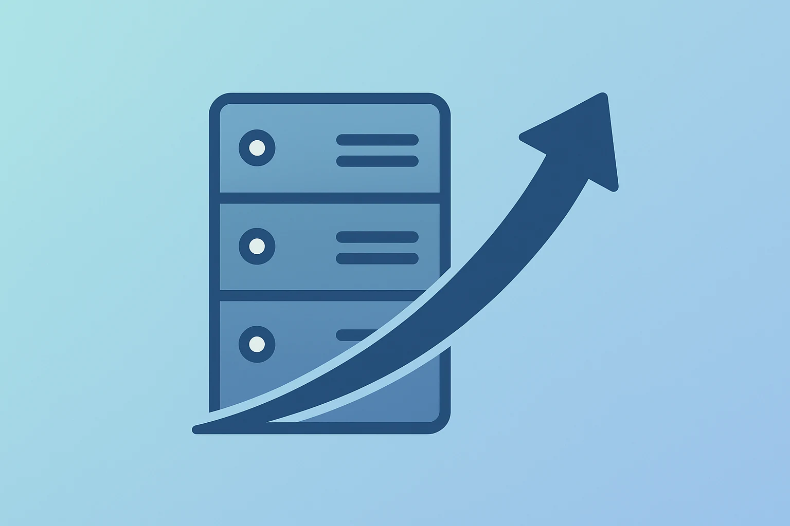 Flat filled vector of a server module surging forward to symbolize Palantir earnings and strong commercial AI growth.