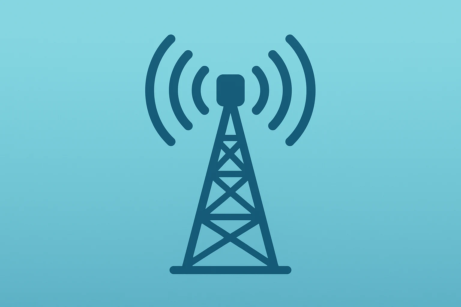 Flat filled vector of a telecom tower expanding outward to symbolize Verizon earnings, guidance and subscriber surge.