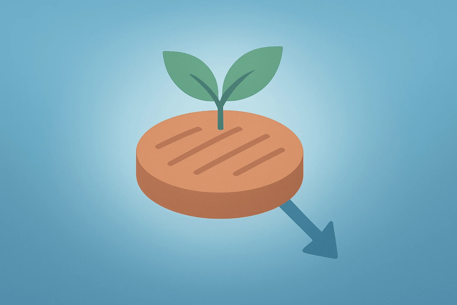 Flat vector plant-based patty dimming to symbolize demand weakness tied to Beyond Meat Q1 earnings uncertainty.