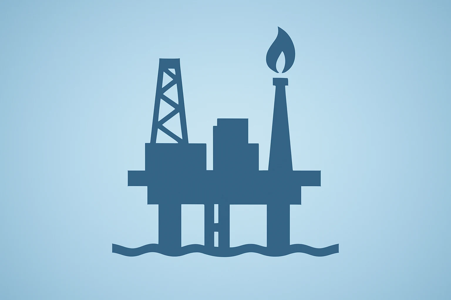 Flat vector oil platform under dim light symbolizing ConocoPhillips fourth-quarter earnings miss.