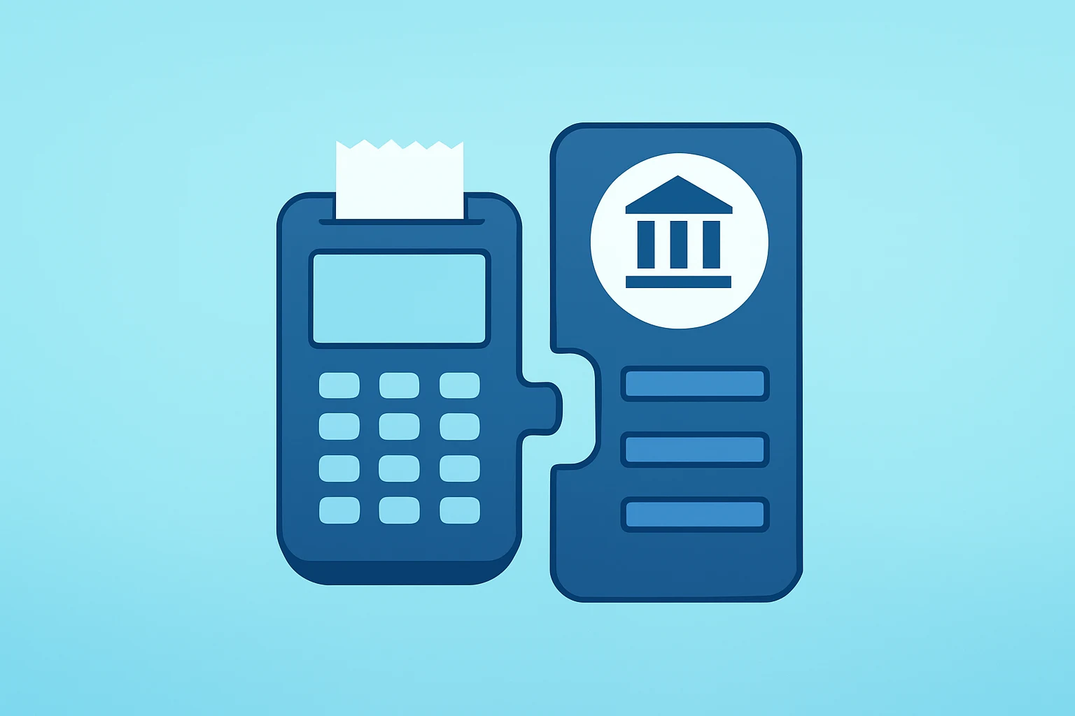 Credit terminal merged with bank server to symbolize the JPMorgan Apple Card issuer switch and $20.0 billion portfolio.
