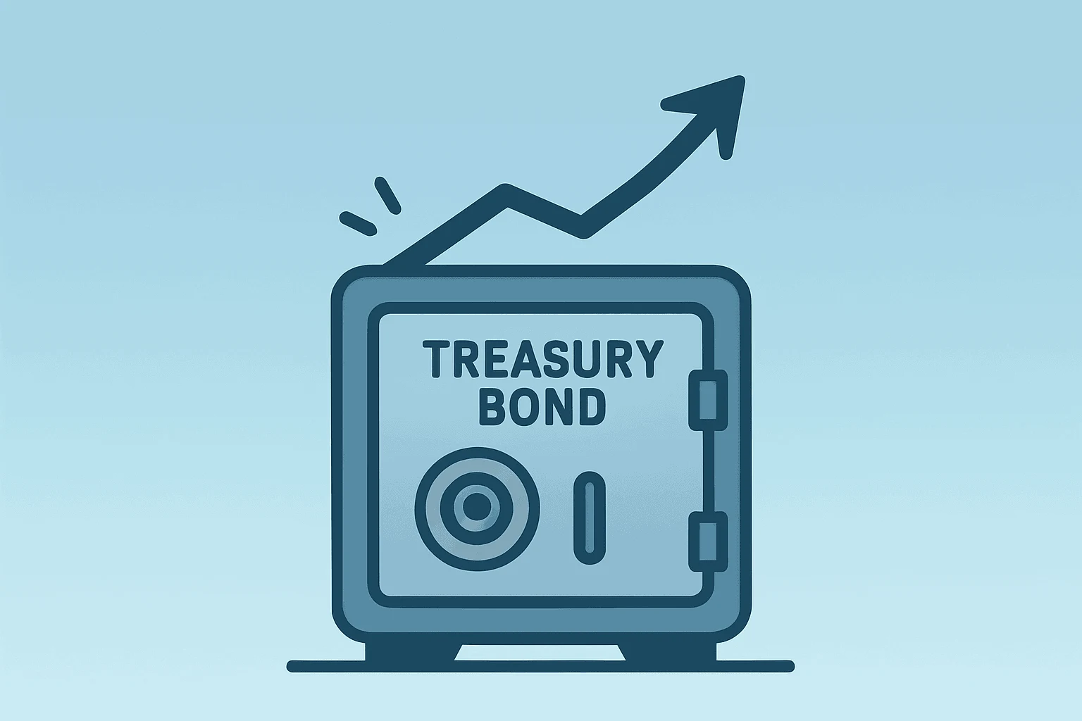 Flat vector of a treasury bond icon fused with a retail shelf, symbolic of Treasury yields pressuring consumer retail stocks.