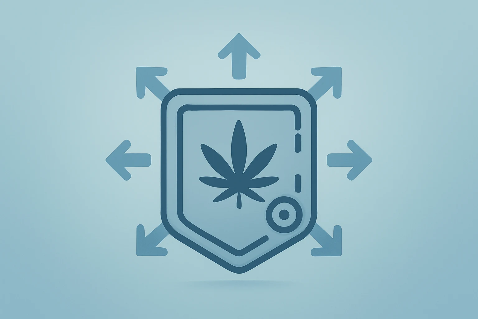 Flat filled vector of a cannabis vault expanding to symbolize Trump marijuana reclassification and the sector rally.