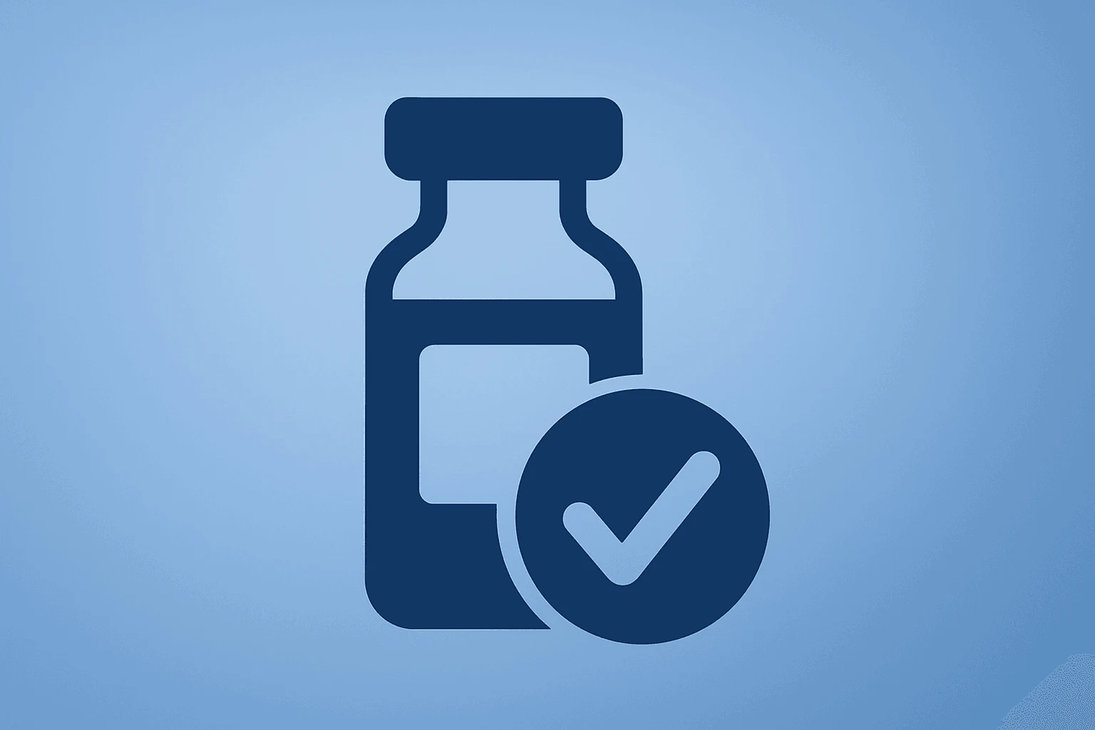 Flat-vector cover of a vial merged with a preferred-share emblem representing AstraZeneca investment in Summit Therapeutics.