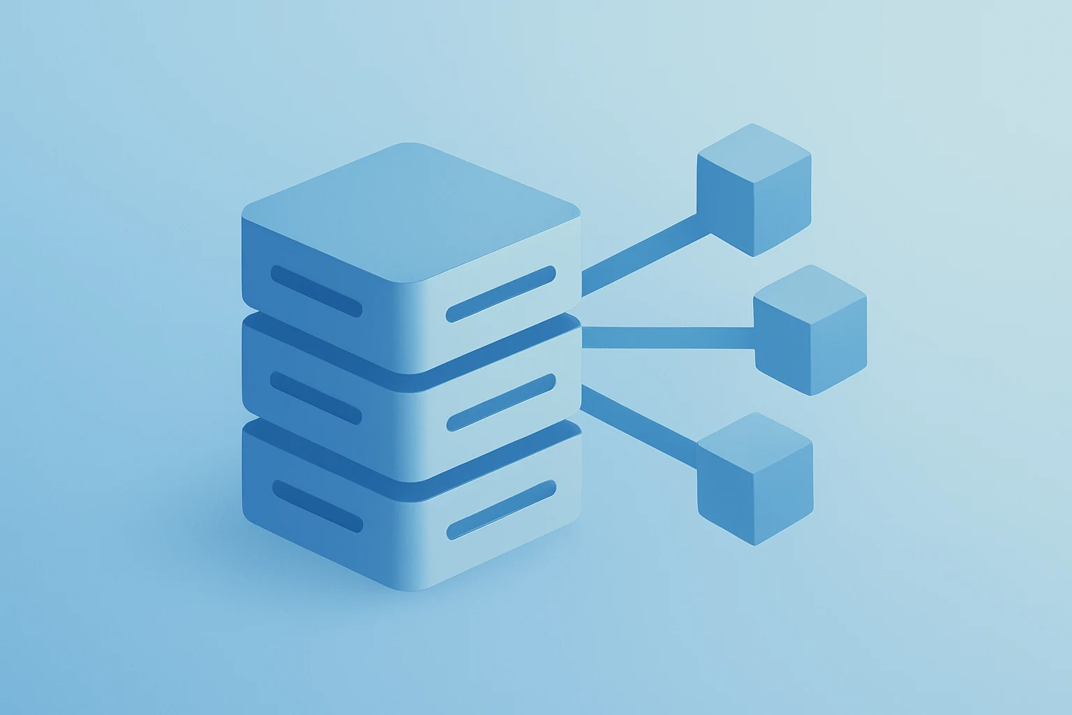 Flat vector server core expanding to signal MongoDB earnings lift and Atlas cloud growth on a mint-ash gradient.