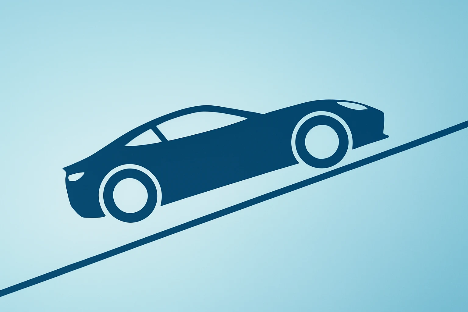 Flat vector car silhouette rising on a soft gradient to symbolize Ferrari Q4 2025 earnings beat and 2026 outlook.