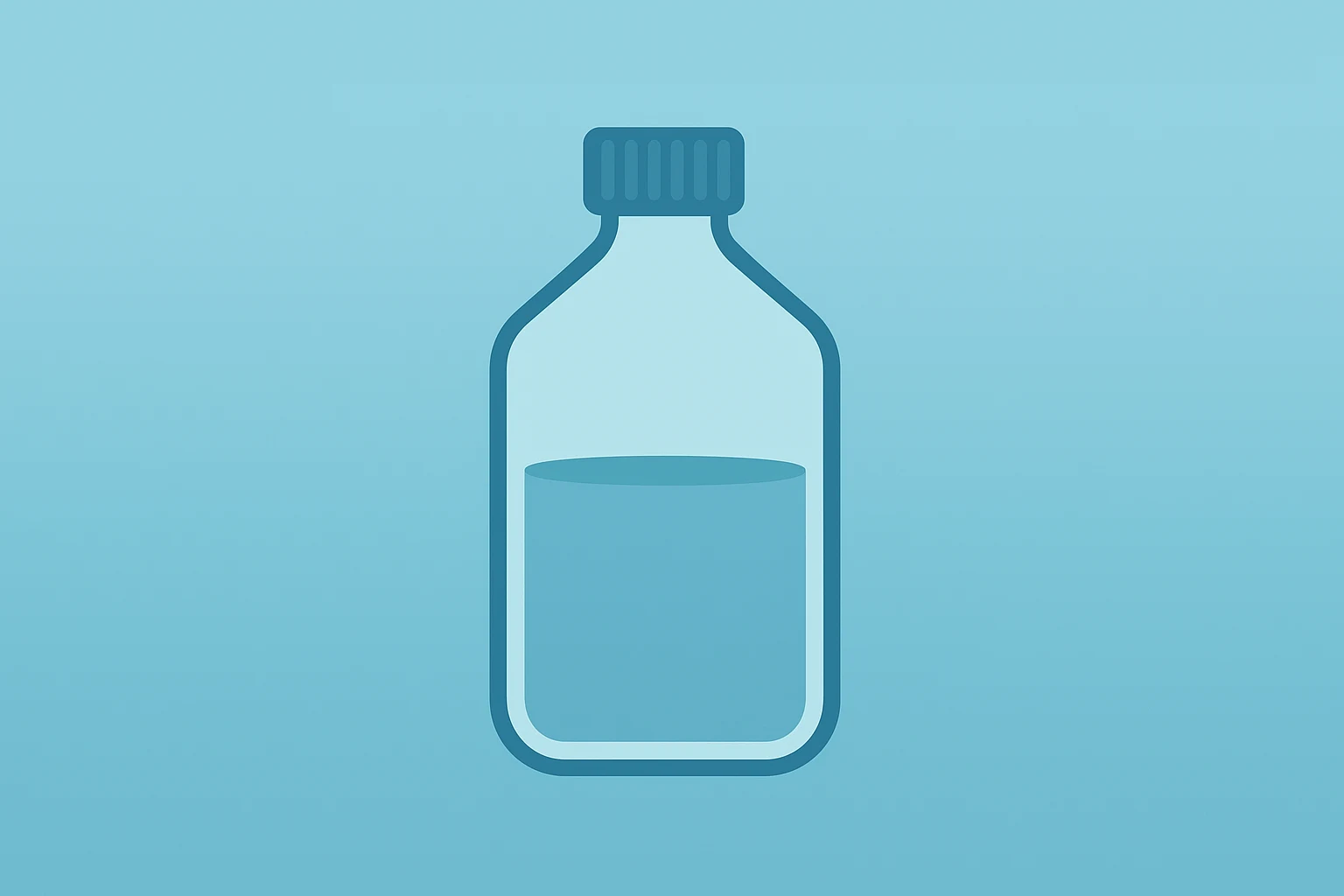 Flat vector of a household product bottle with reduced fill, representing P&G earnings mixed top-line margin signals.