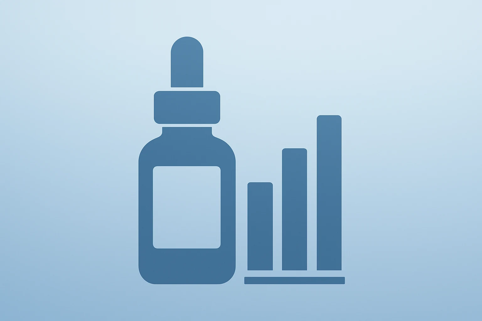 Flat-vector cover of a skincare vial merging with an equity block to symbolize L'Oreal stake in Galderma and board influence.
