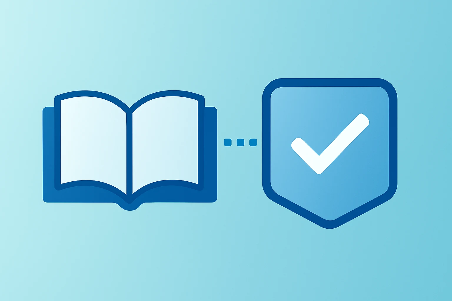 Flat filled vector of an open book turning into a digital badge to represent the Coursera Udemy merger and AI skills training.