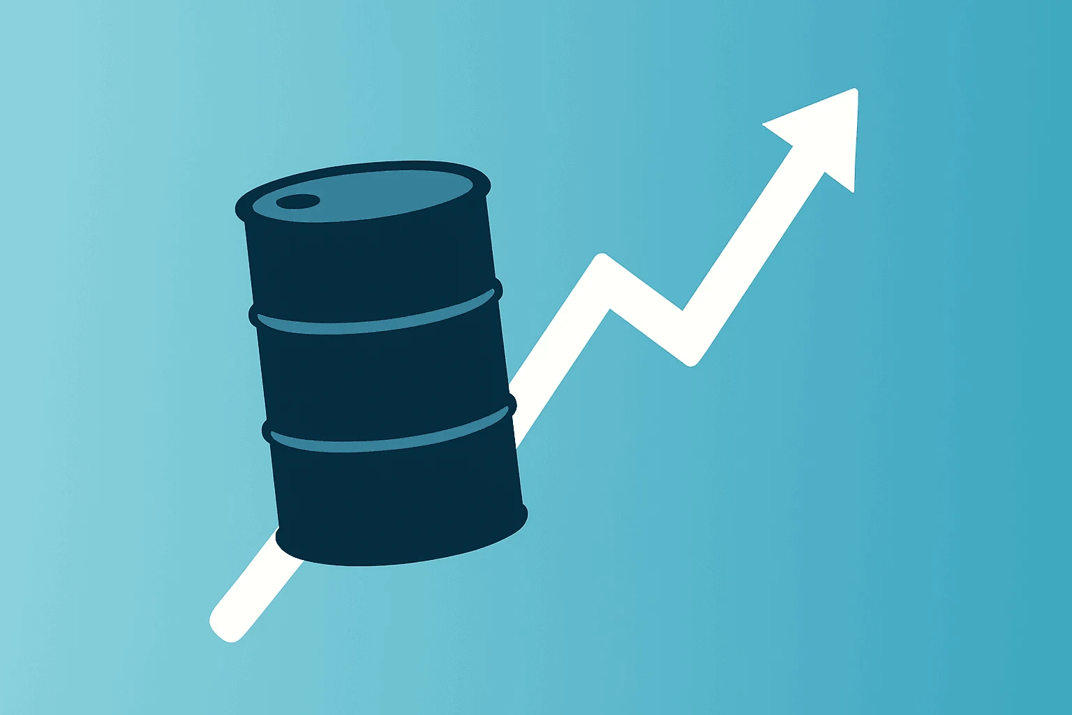Flat filled vector of a single oil barrel merging with a market shield to evoke S&P 500 Near Record Highs and CPI risk