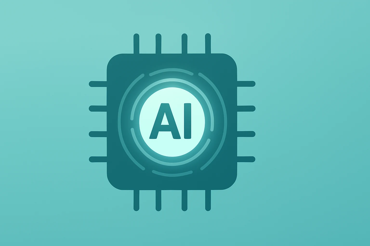 Flat vector AI chip with layered glowing cores to symbolize expanding GPU demand and analyst bullishness for Nvidia stock.