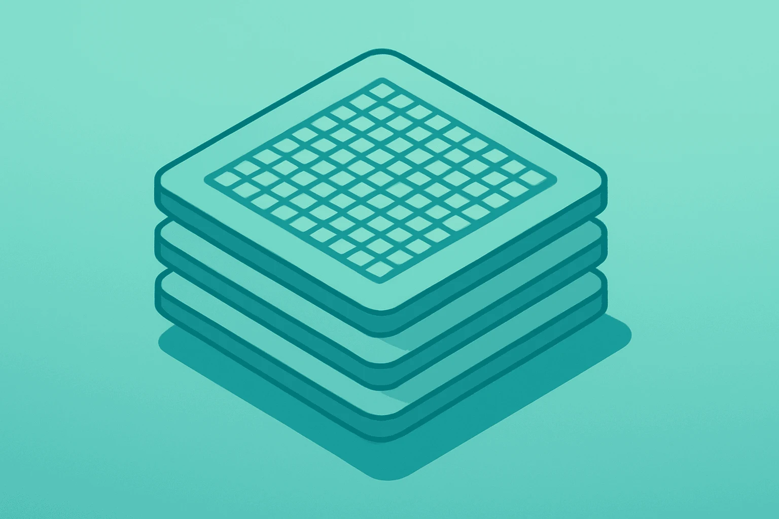 Flat filled vector of a central server cluster expanding to represent Amazon capex 2026 AI infrastructure build.
