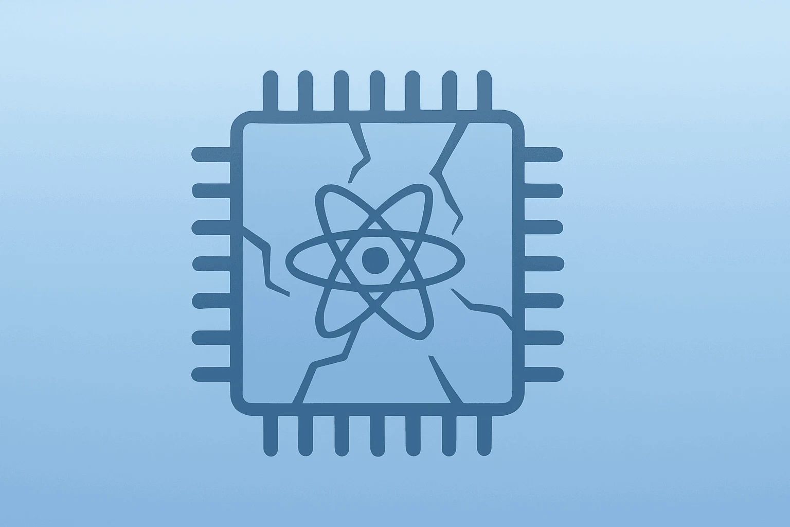 Flat-vector quantum module with cracked shell symbolizing 108-qubit rollout and profit questions after Rigetti earnings