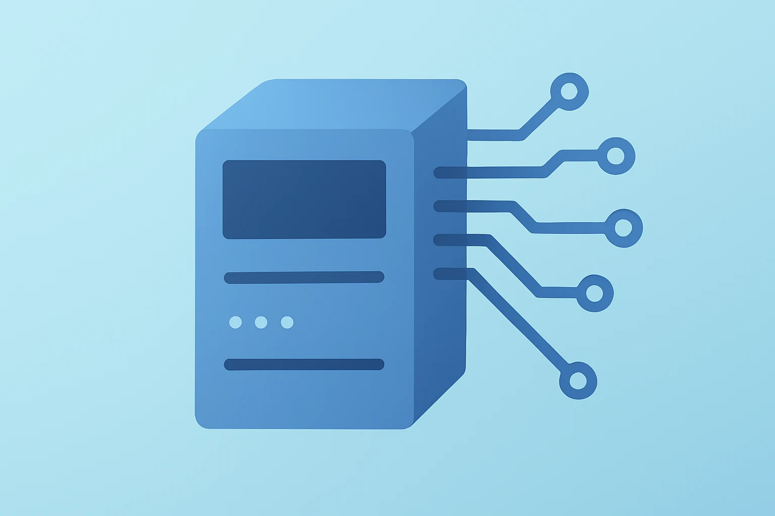 Flat filled vector of a retail server merging circuits to symbolize Walmart leadership changes and AI platform centralization