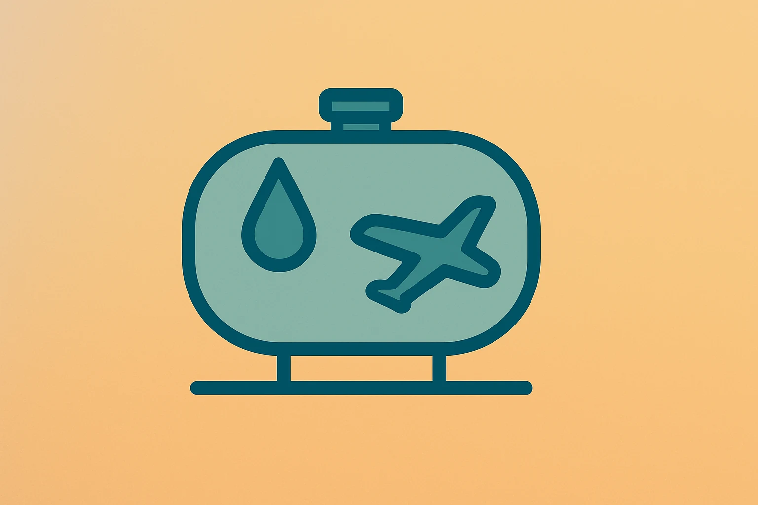 Flat vector of an aircraft fuel tank and premium seat showing United Airlines fares pressure from a $11.0 billion fuel shock.