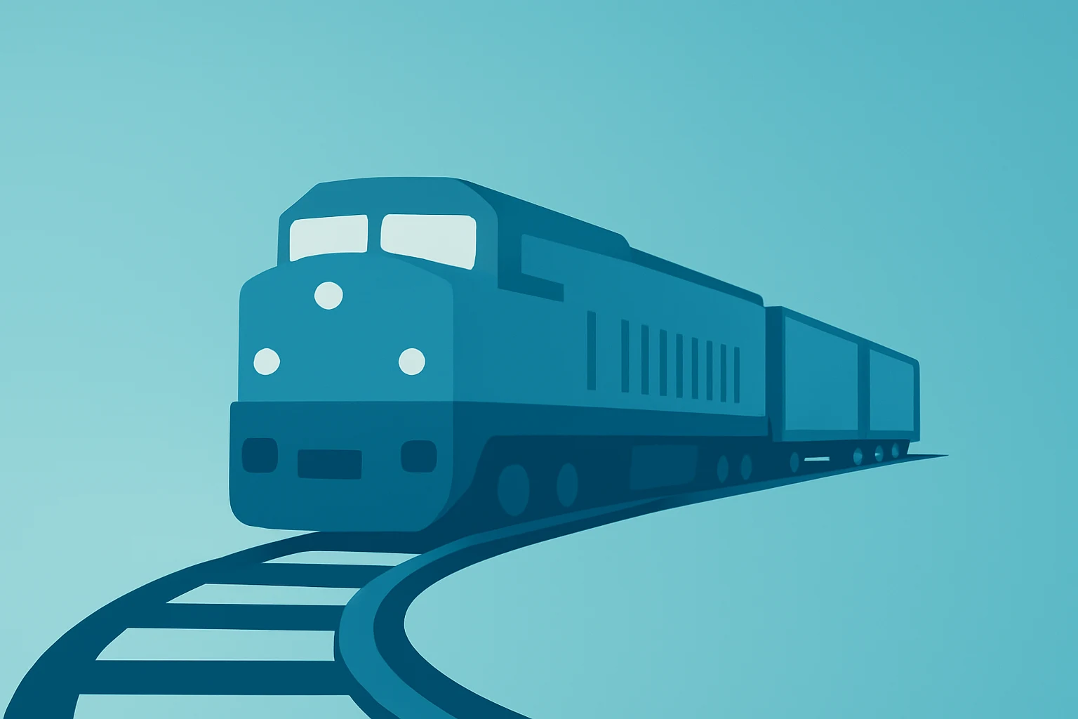 Flat vector freight locomotive and streamlined track illustrating CSX Q4 2025 earnings shift toward margins and cash flow.