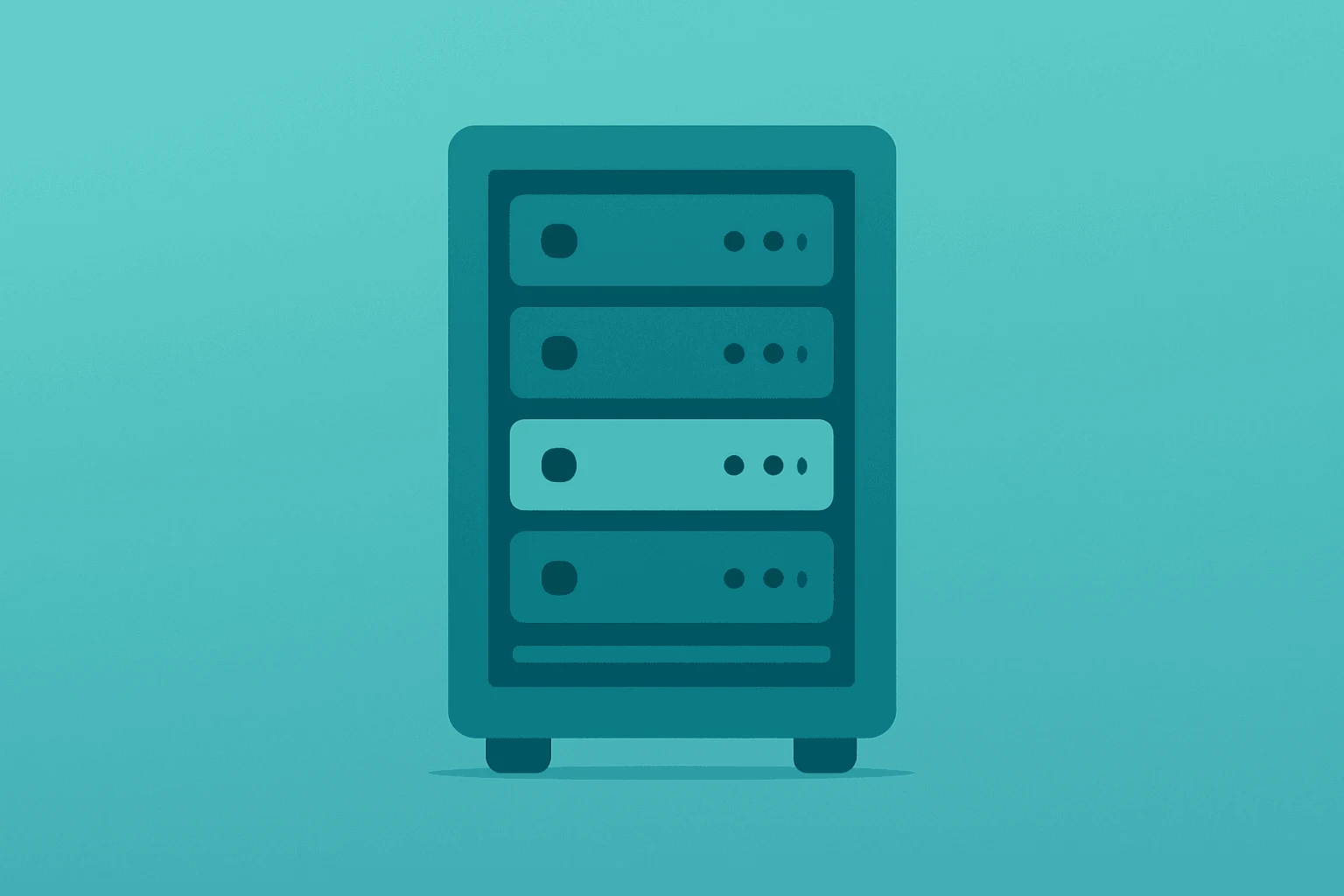 Flat vector server cluster with one module dimming to signal talent loss, evoking Alphabet shares plunge and concern.