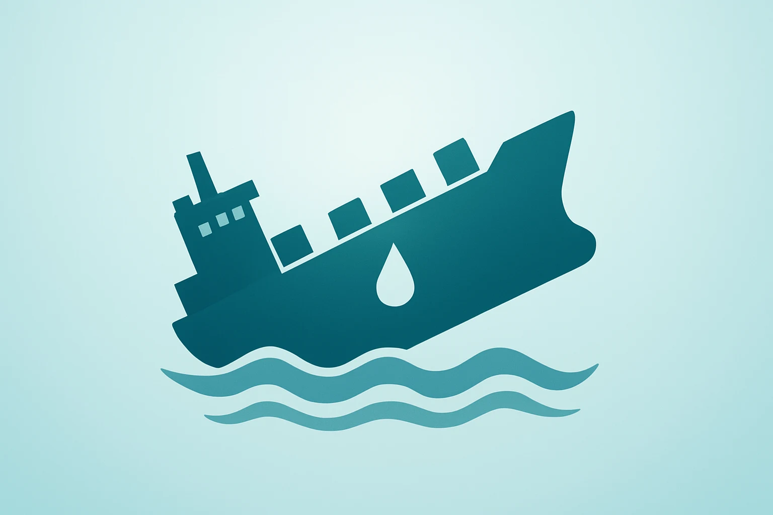Flat-vector centered oil tanker listing under strain to illustrate Oil Price Surge and Strait of Hormuz transit risk.
