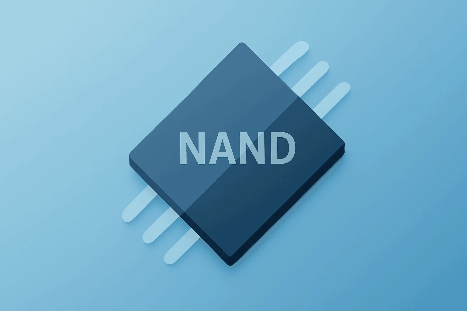 Flat vector memory chip split bright and dim to symbolize SanDisk earnings guidance dividing investor views on NAND margins.