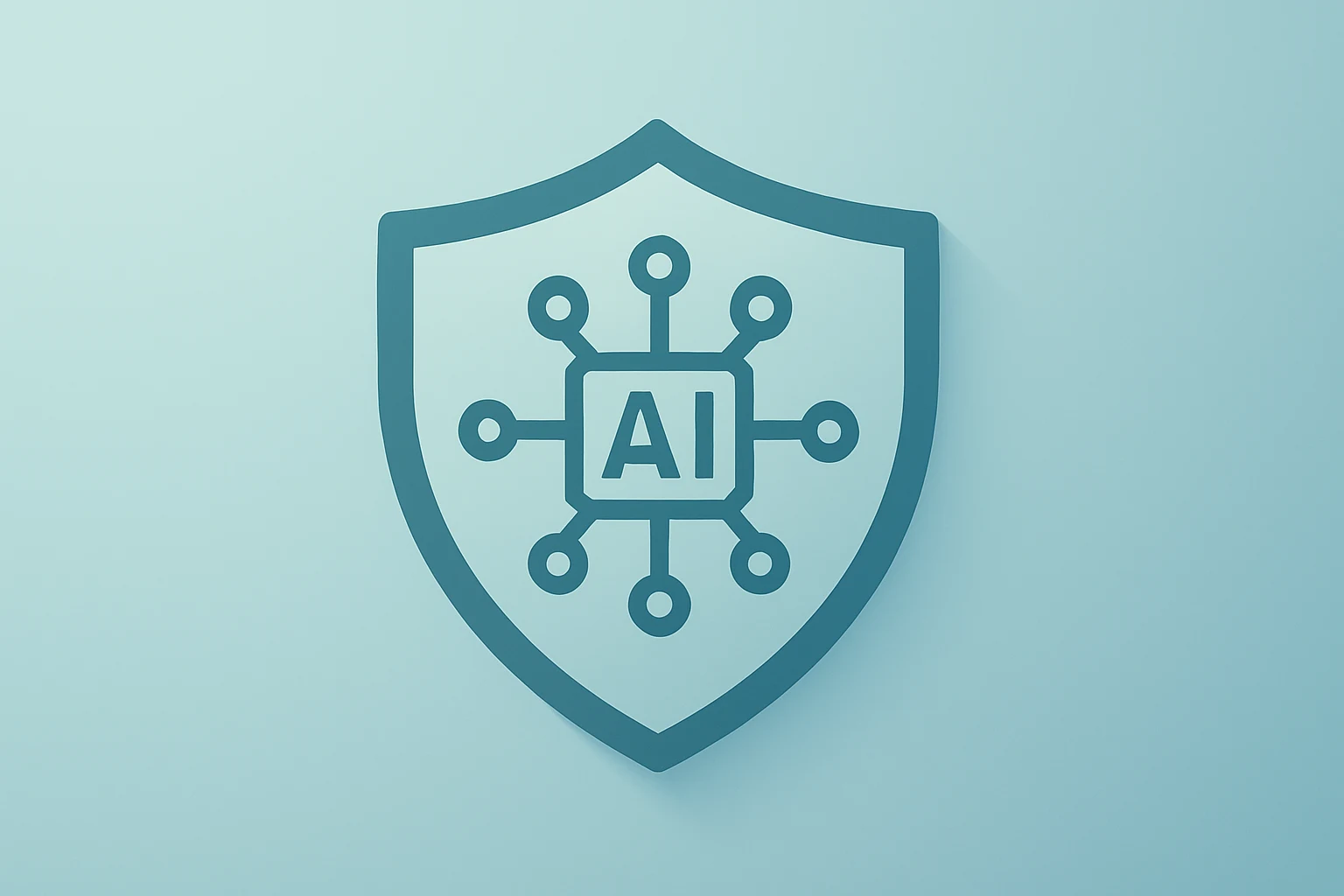 Flat vector server shield merged with an AI circuit to symbolize CrowdStrike stock upgrade and rally.