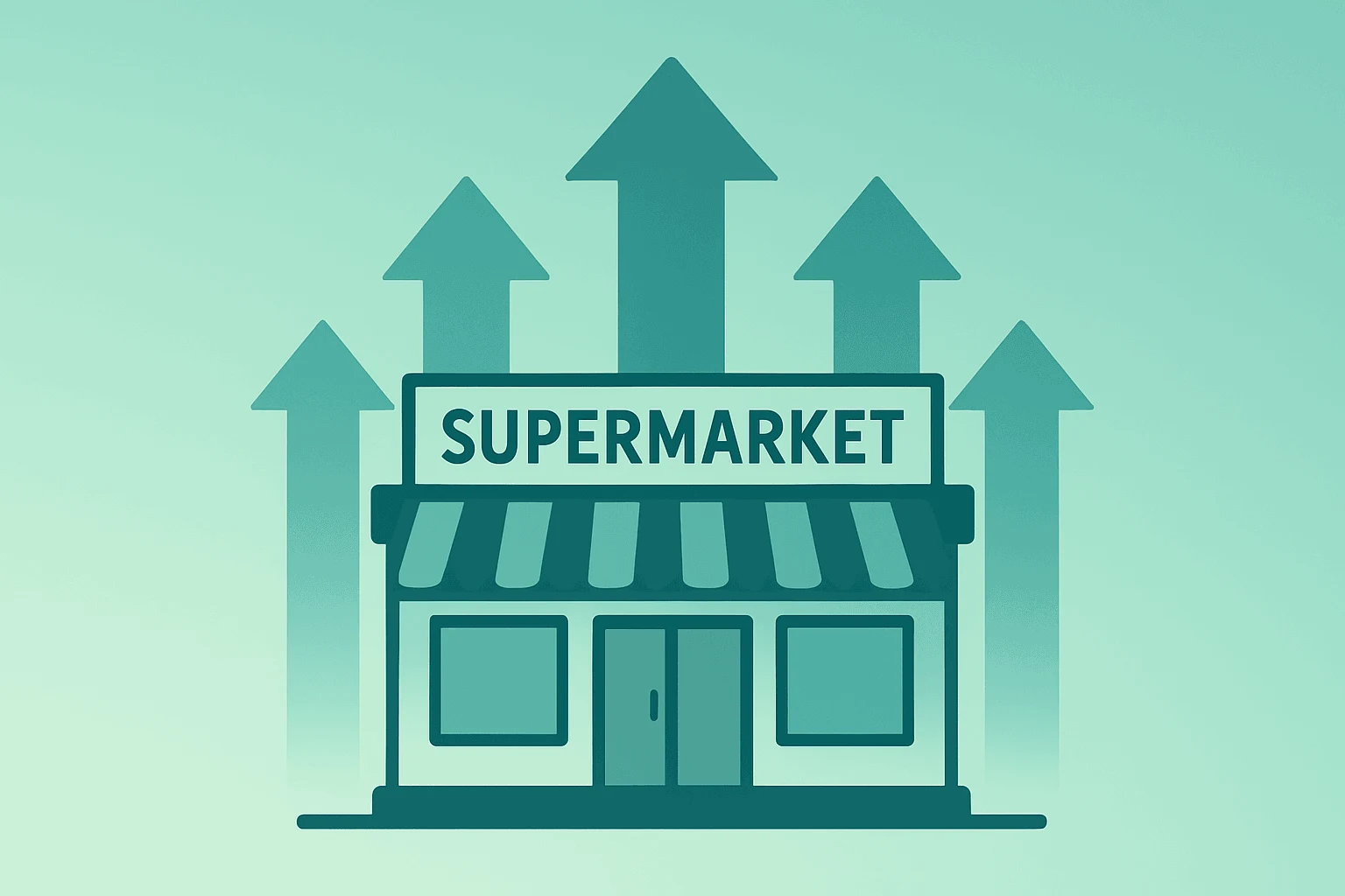 Flat vector of a merged grocery cart and storefront symbol for Kroger to Acquire Giant Eagle, symbolizing footprint growth.