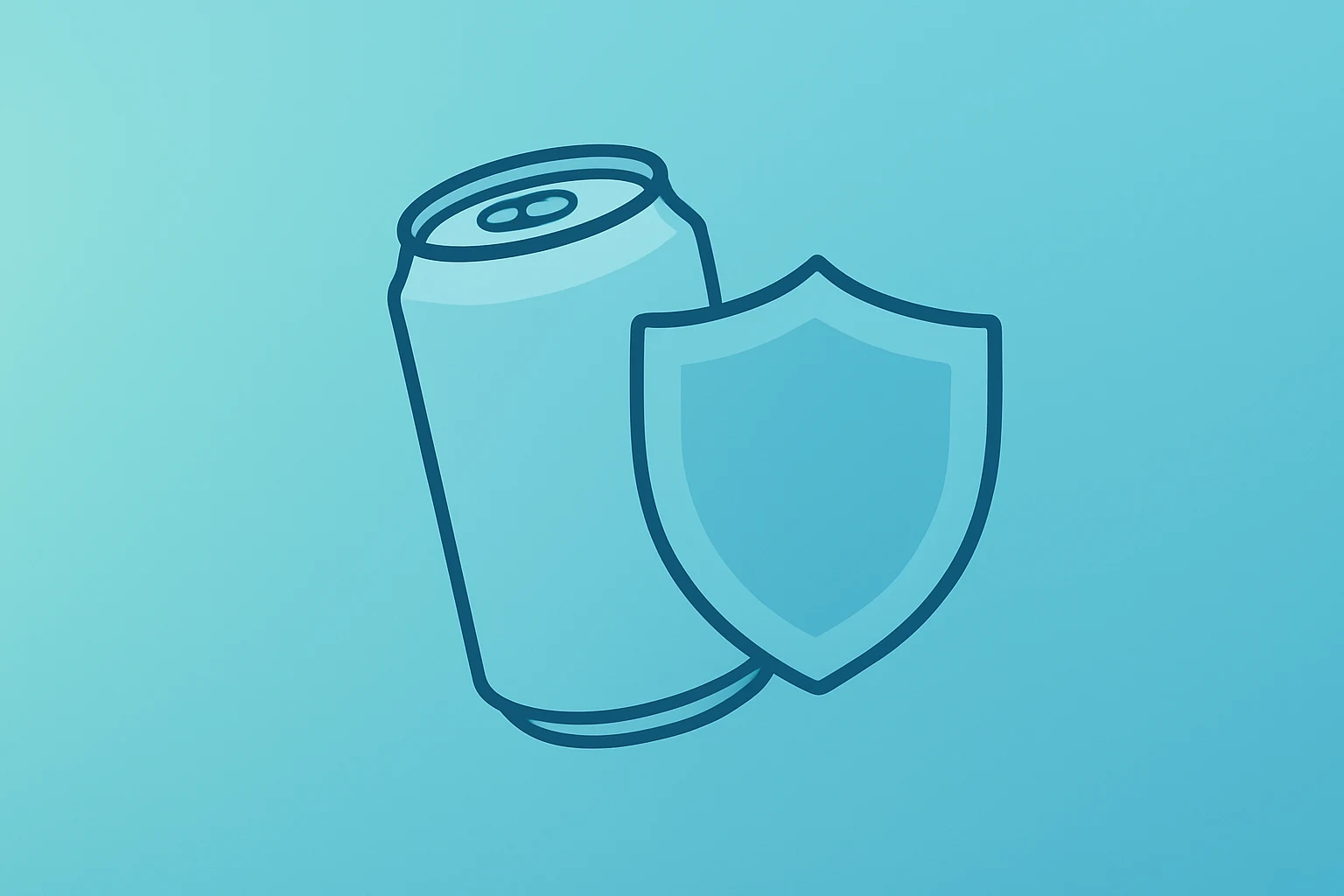 Flat-vector beer can fused with a shield, symbolizing Constellation Brands earnings and beer resilience.