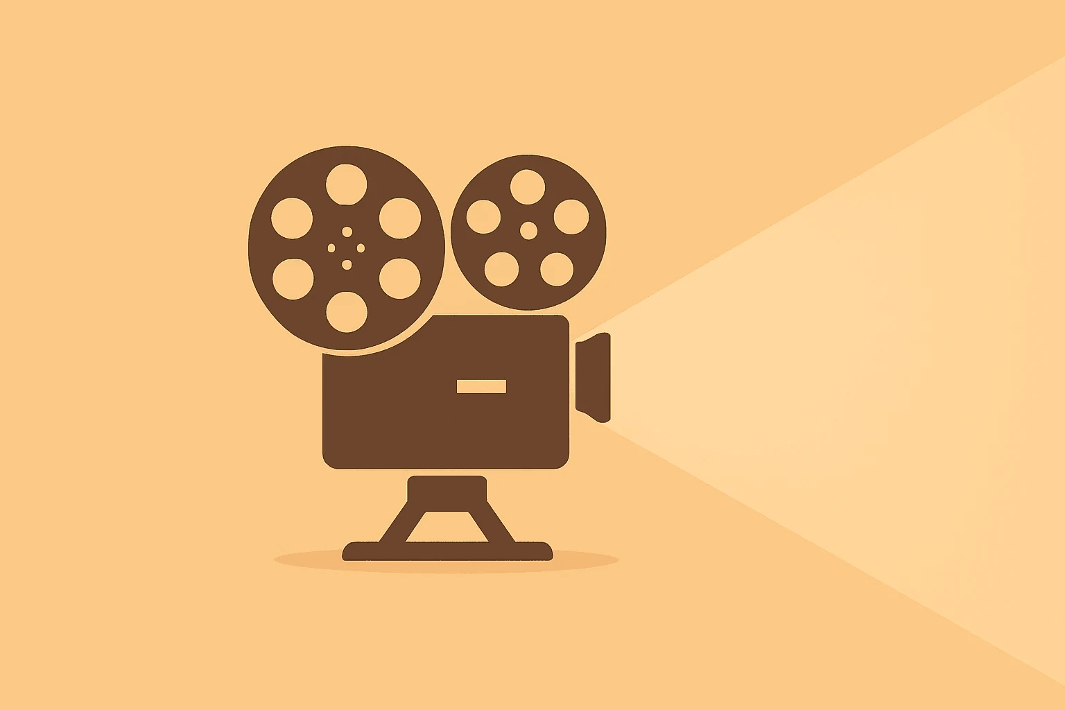 Flat vector of a premium theater projection plate evoking IMAX Q2 results and Odyssey-driven exhibitor momentum.