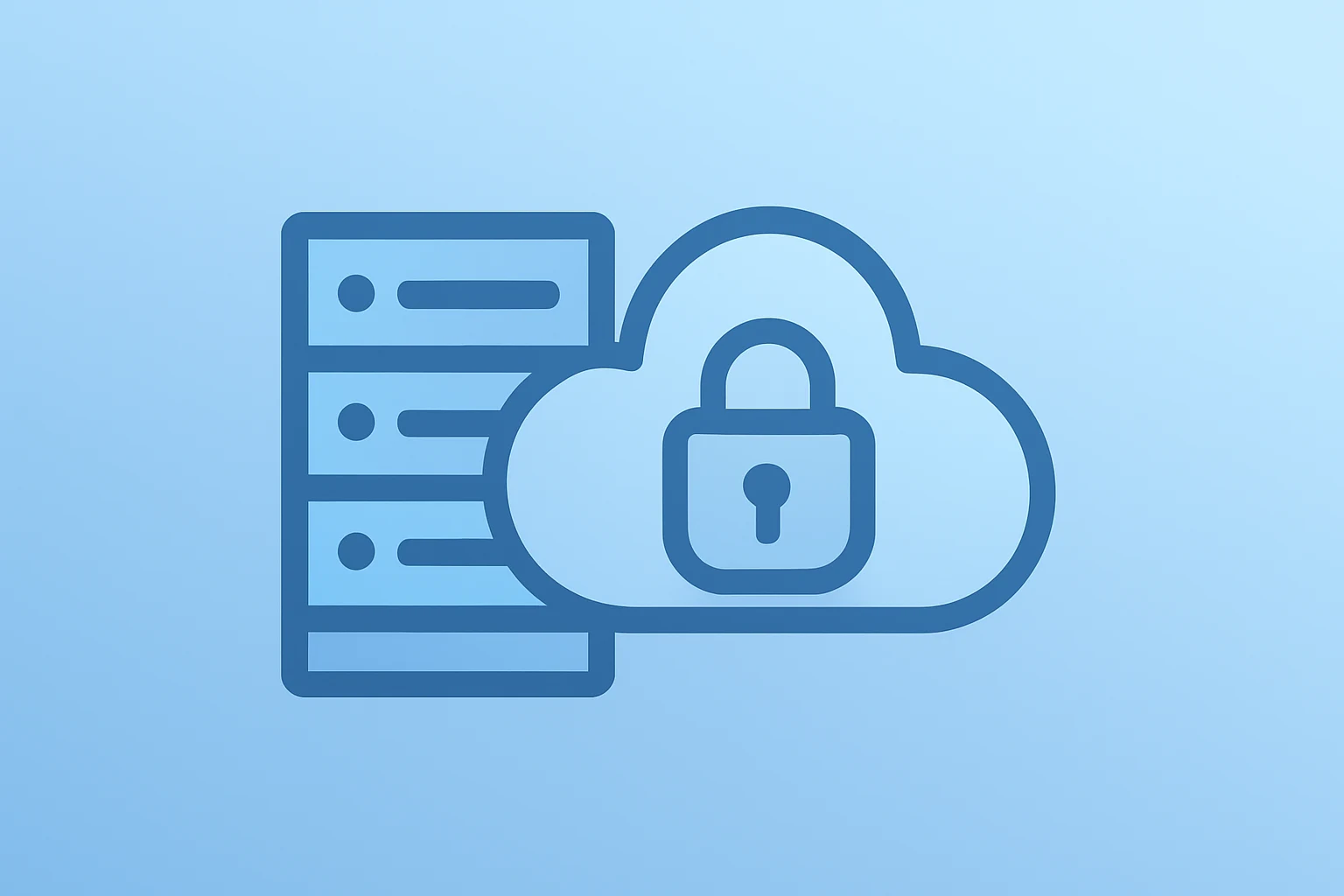 Flat filled vector of a server integrated with a swelling cloud hub to symbolize Amazon OpenAI investment and AWS exclusivity
