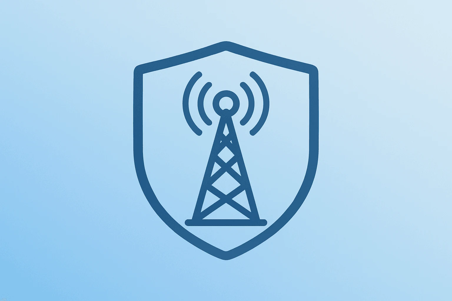 Flat-vector broadcast tower under a protective seal symbolizing Paramount Warner Bros. Discovery deal U.K. clearance.