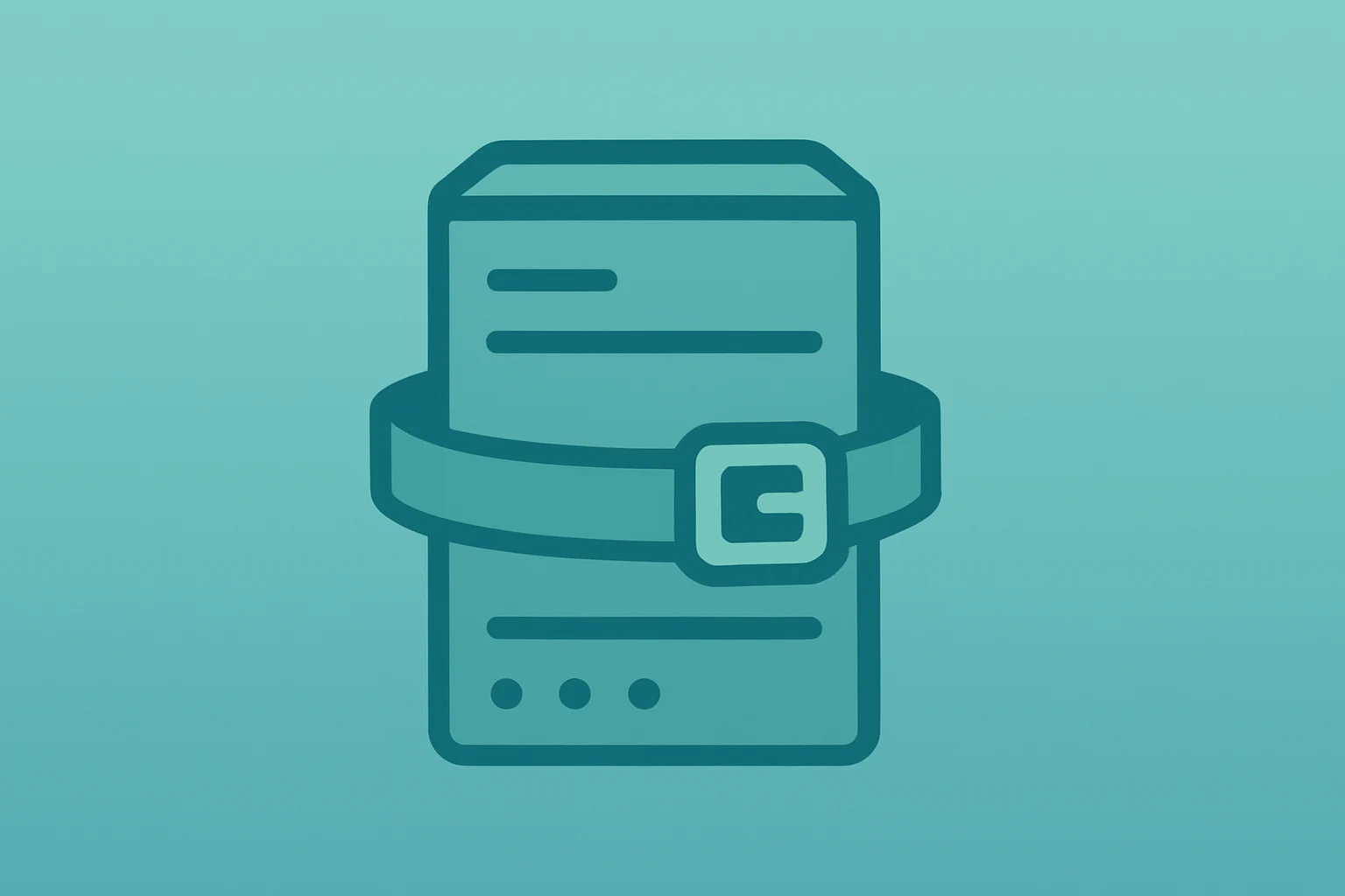 Flat filled vector of a data server with a tightening band, evoking Palantir earnings tension between growth and valuation.