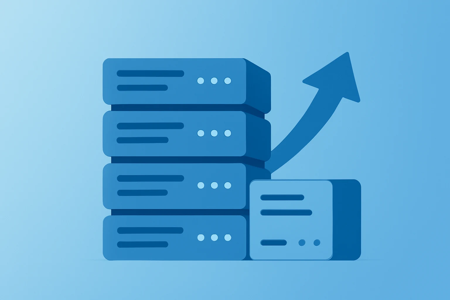 Flat-vector cover of a server cluster under heavy load symbolizing Microsoft earnings focus on Azure growth and capex.