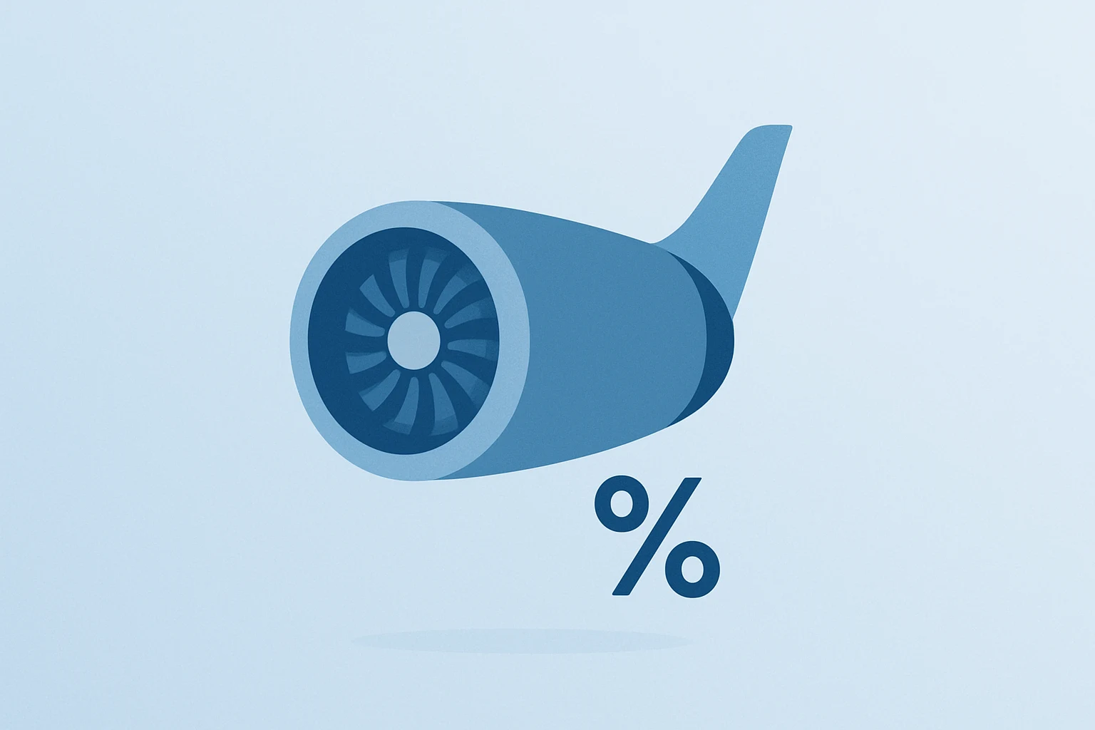 Flat vector jet engine symbolizing Delta revenue outlook and demand resilience lifting airline sector sentiment.