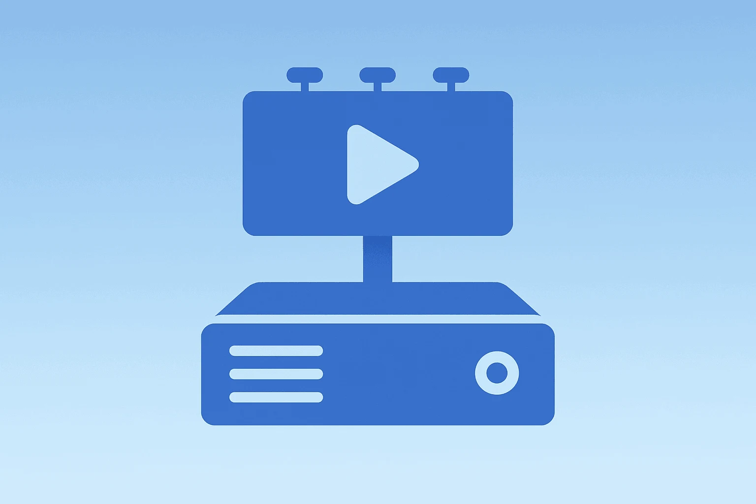 Flat vector of a streaming server merging with a billboard to symbolize Netflix earnings focus on engagement and ad tier.