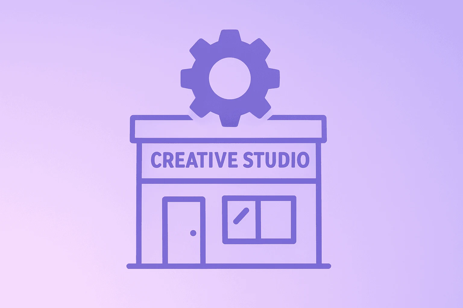 Flat vector of server merged with production gear representing Adobe AI Solutions coordinating marketing workflows.