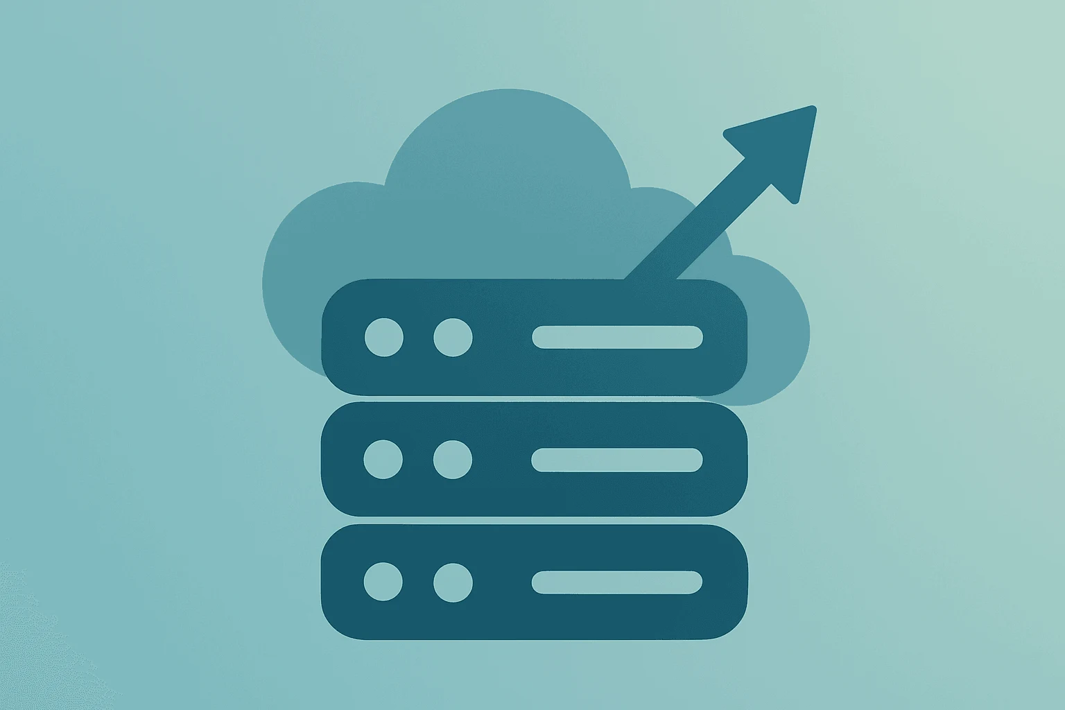 Flat filled vector of a cloud server cluster expanding compute modules to symbolize Twilio earnings lift via AI-driven demand.