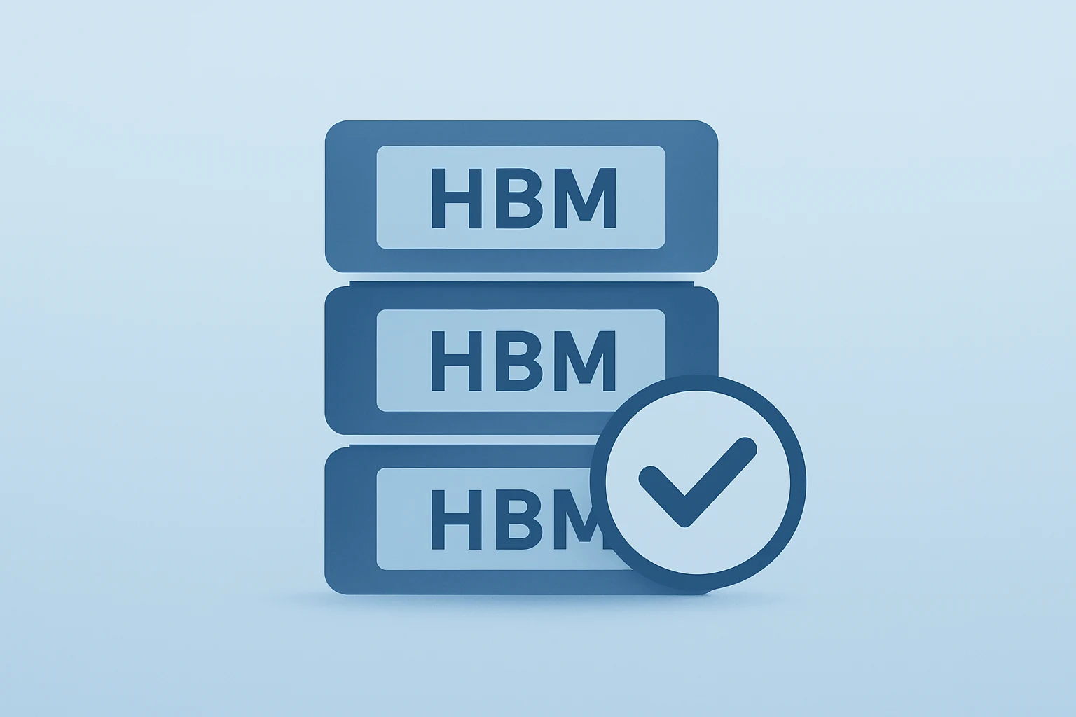 Flat-vector cover showing a chip symbolizing sold-out HBM and tight AI memory demand tied to Micron earnings.