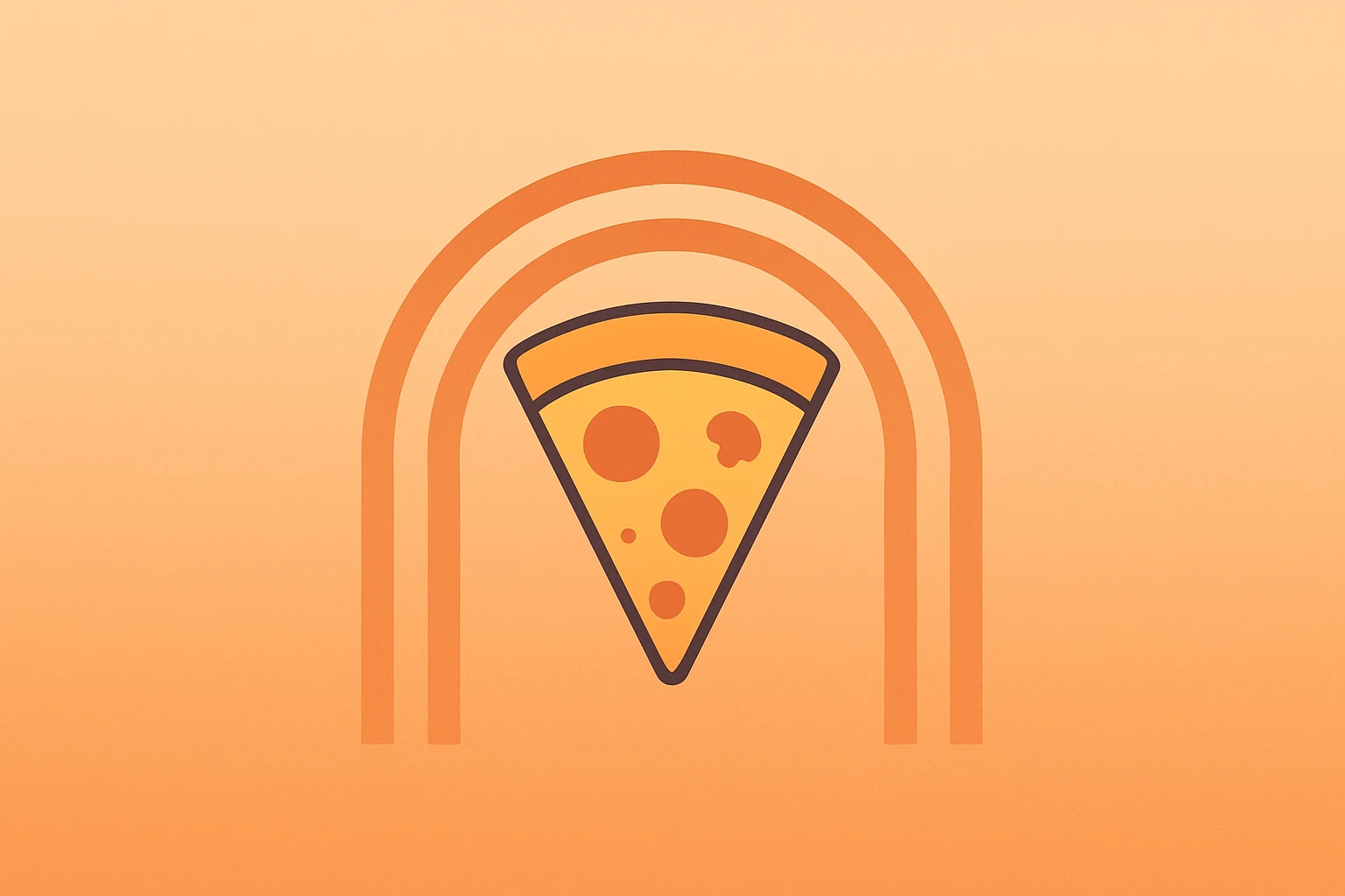 Flat vector of a pizza slice fused with a vault motif symbolizing Domino's Q4 earnings and dividend lift.