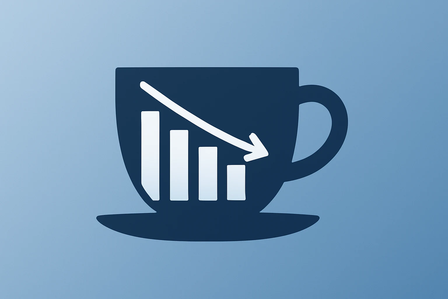 Flat filled vector of a lone coffee cup with dimmed highlights suggesting margin squeeze for Starbucks Q1 FY26 earnings cover