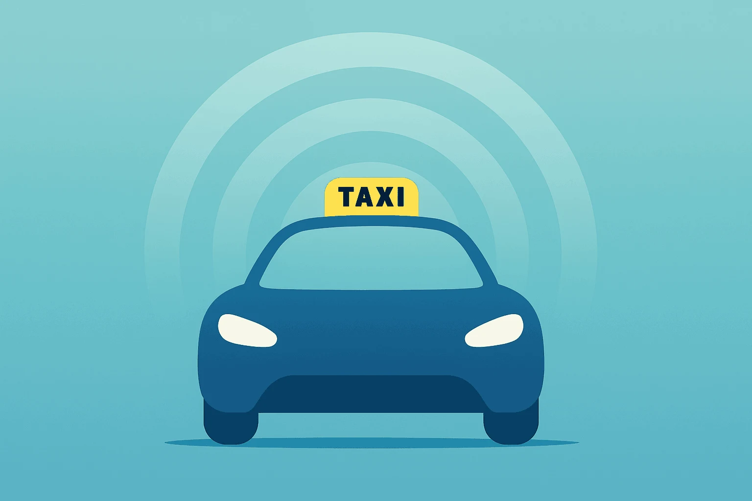 Flat filled vector of a single robotaxi shell expanding to represent Uber Pony.ai robotaxis scaling across Europe