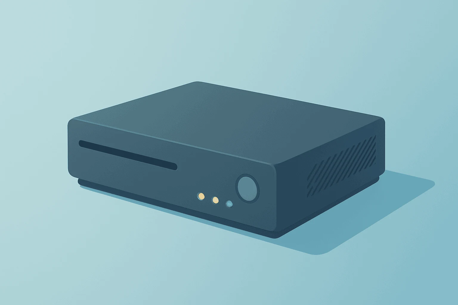 Flat-vector icon of a server rack dimming as chips are reallocated, signaling Microsoft layoffs amid AI spending shift.