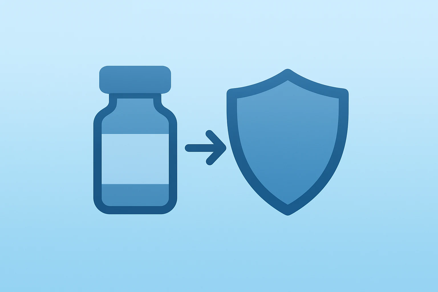 Flat vector of a vaccine vial turning into a shield to symbolize Pfizer Lyme disease vaccine pursuing regulatory approval.