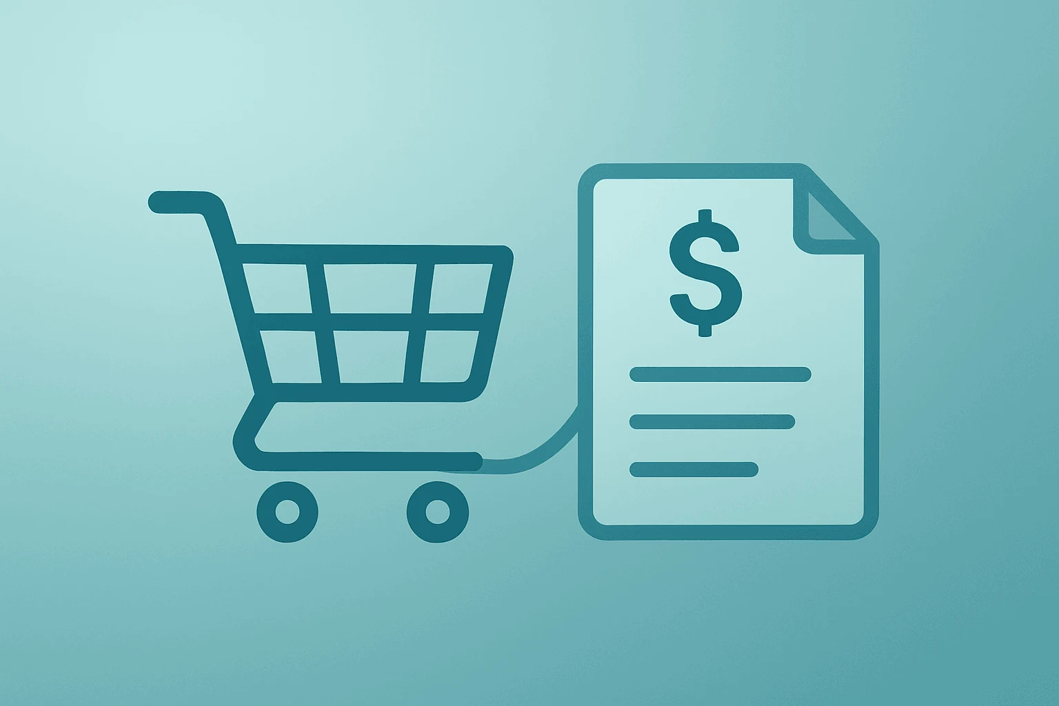 Flat-vector cover of a grocery cart merging with a ledger tile to symbolize Walmart earnings and tariff-refund exclusion.