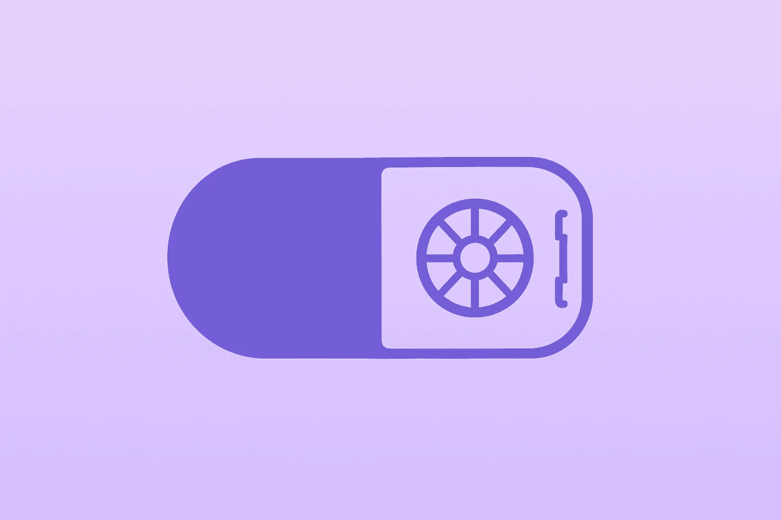Flat vector of a drug capsule merging with a royalty vault on a violet-mist gradient, Ligand Acquires XOMA Royalty.