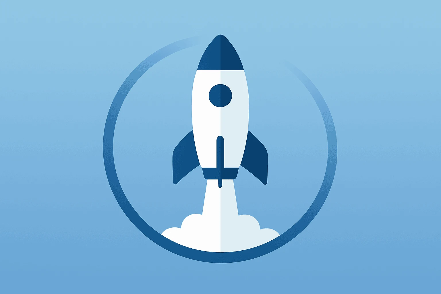 Flat-vector satellite and launch vehicle merged with an expanding orbital ring to symbolize SpaceX IPO scale and timing.