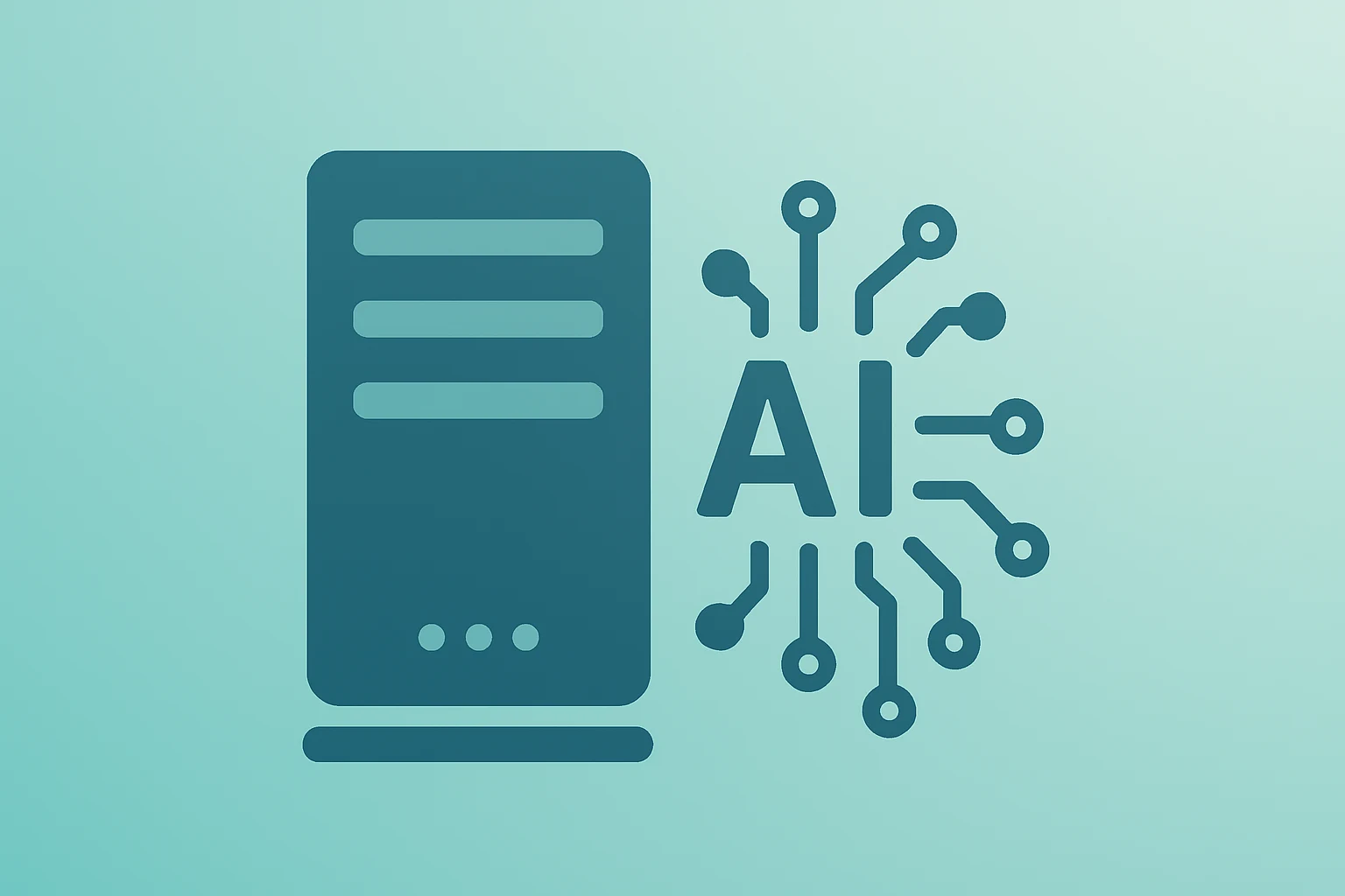 Flat vector of a server rack with an AI circuit to symbolize Alibaba Q2 2025 earnings and cloud reinvestment.